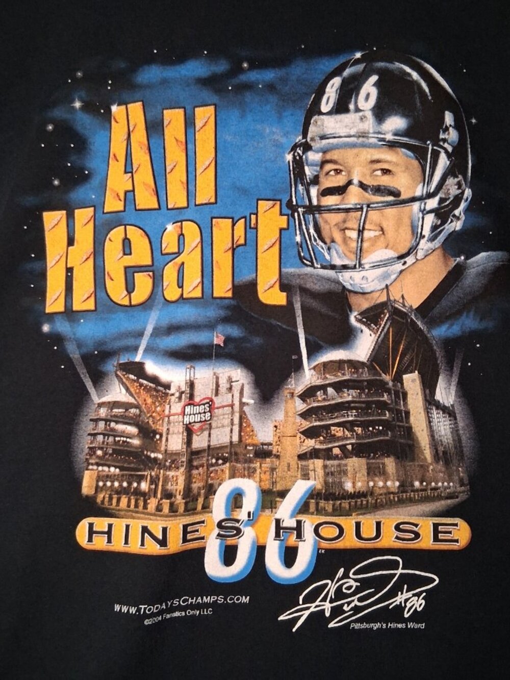 Vintage Pittsburgh Steelers Hines Ward Shirt Large All Heart Hines House #86